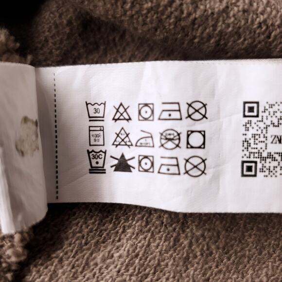 Zara Cardigan & Short Set Women L Brown Embroidered Trim Button Up Boho Casual - Picture 16 of 16